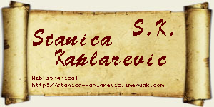 Stanica Kaplarević vizit kartica
